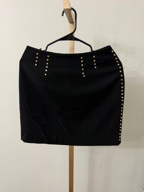 H&M Black Pencil Skirt with Gold Studs